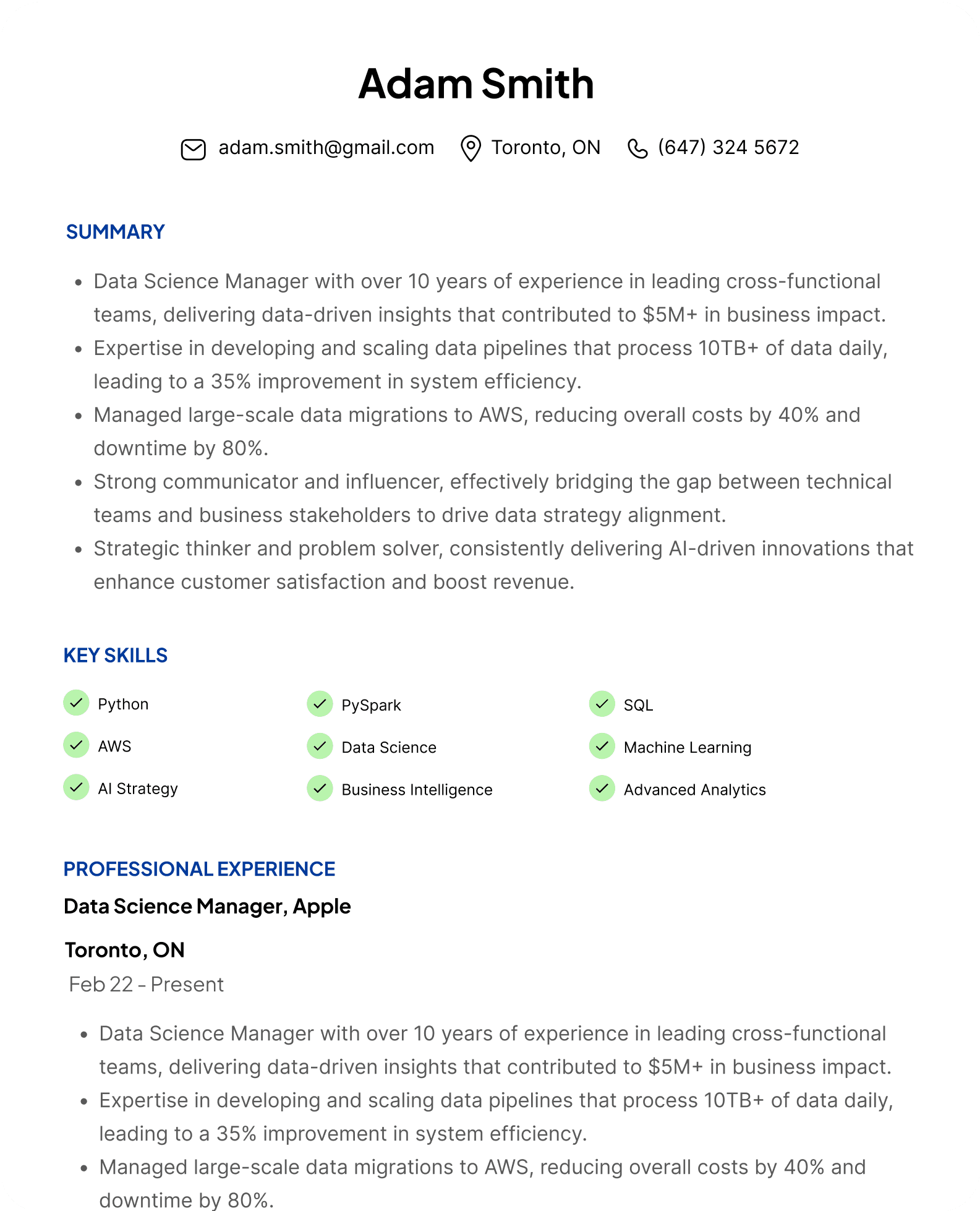 AI-Tailored Resumes