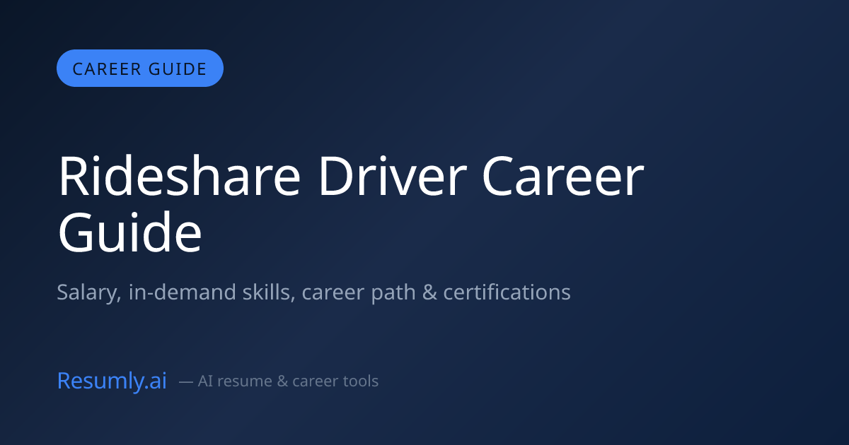 Rideshare Driver Career Guide 2026: Salary, Skills & Path