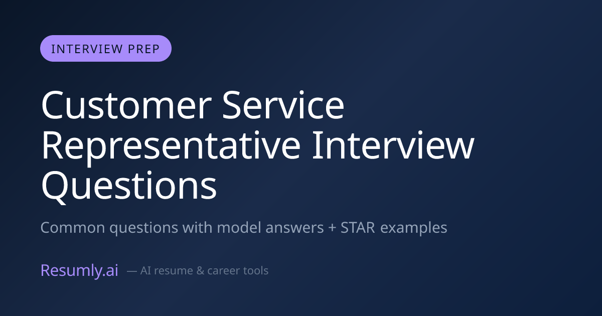 Top Customer Service Representative Interview Questions & Answers
