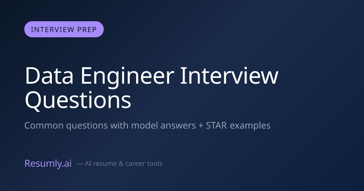 Data Engineer Interview Questions & Answers (2026)
