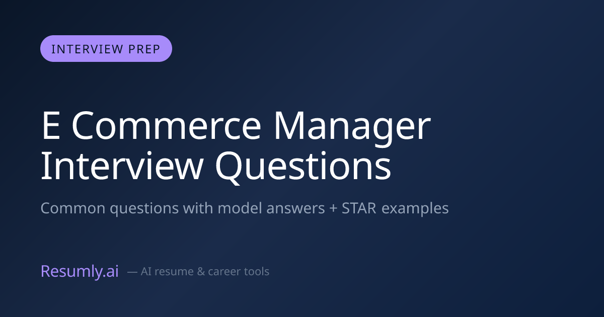 E-commerce Manager Interview Questions & Answers (2026)