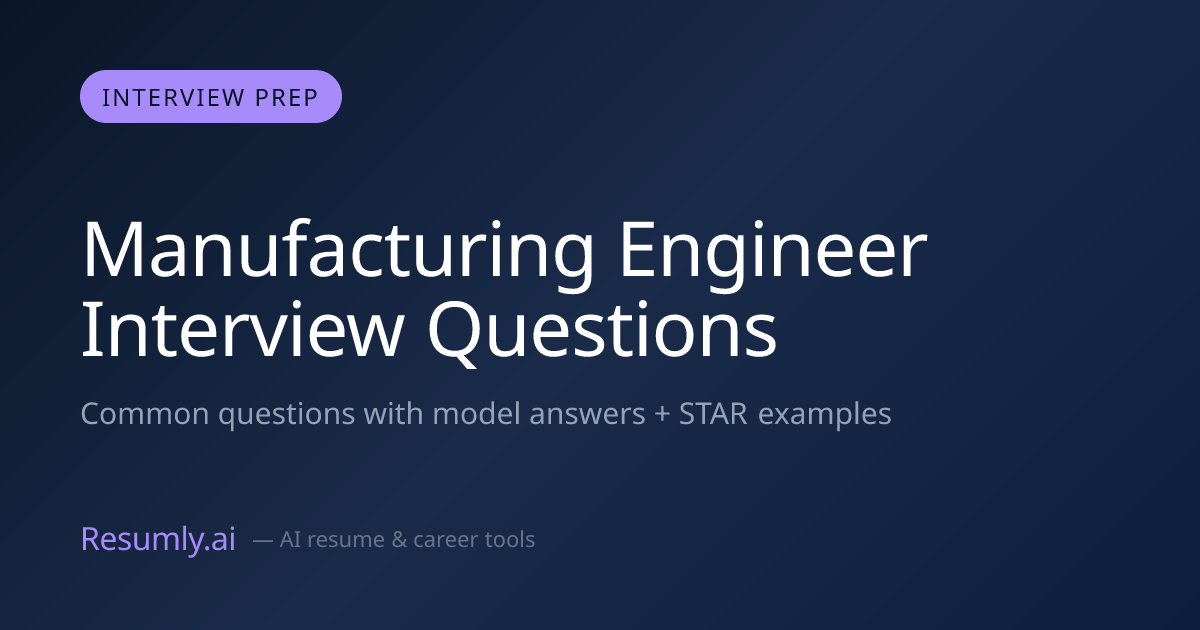 Manufacturing Engineer Interview Questions & Answers (2026)