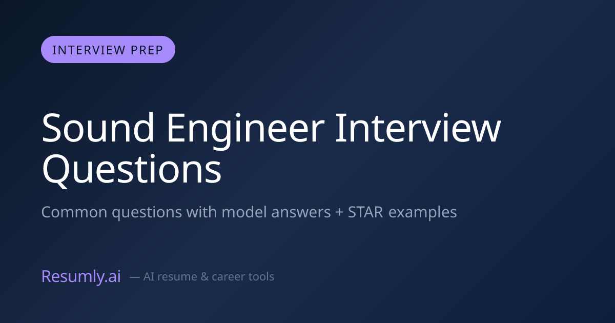 Sound Engineer Interview Questions & Answers (2026)