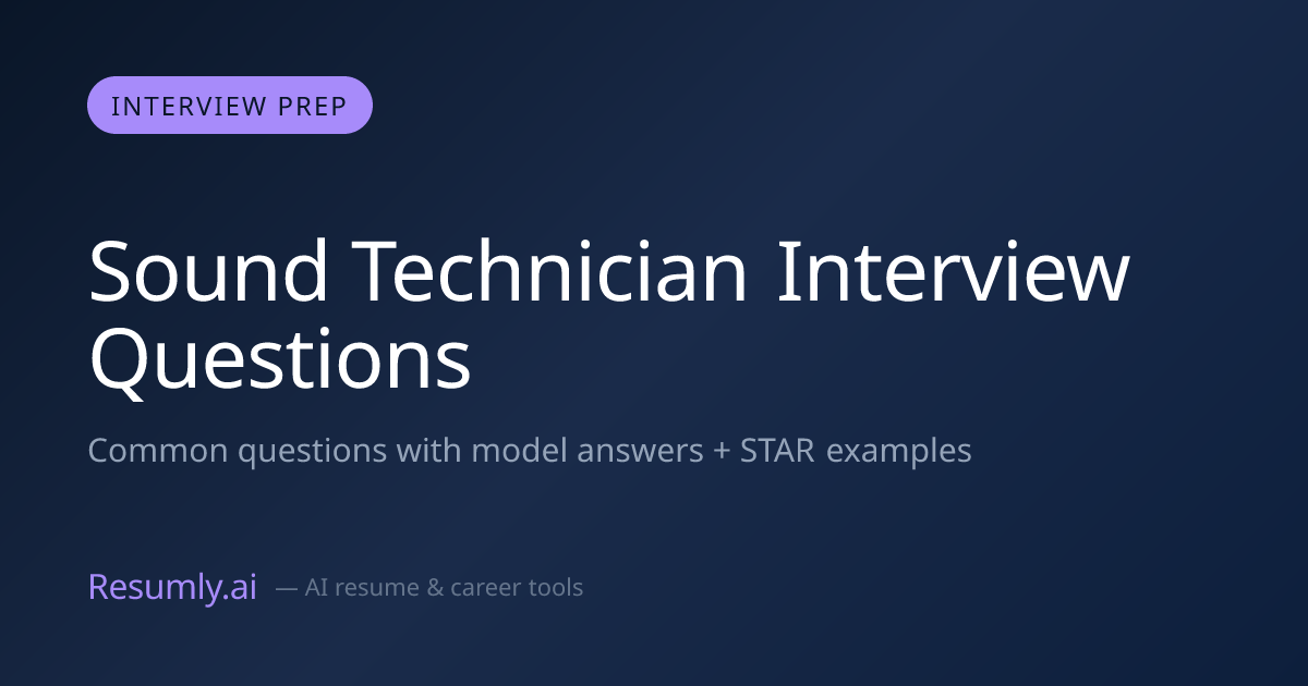 Top Sound Technician Interview Questions & Answers – Prepare to Impress