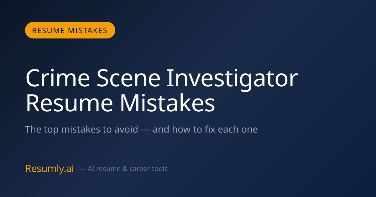 Crime Scene Investigator Resume Mistakes & Fixes (2026)