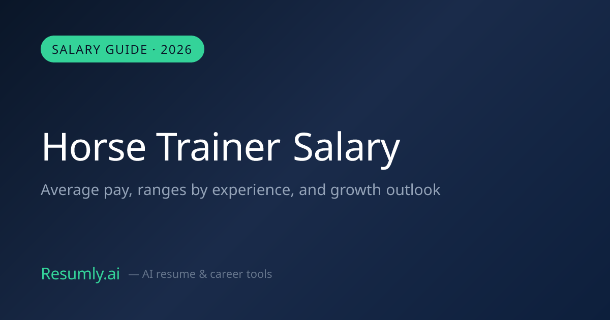 Horse Trainer Salary 2026: $45,000 Average Pay