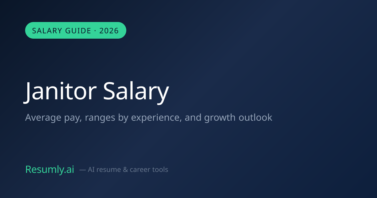 Janitor Salary 2026: $30,000 Average Pay